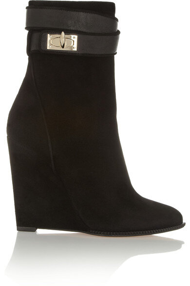 givenchy shark lock boots suede