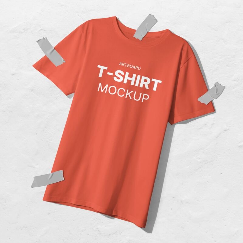 Annual hardware Condense Taped T-shirt Mockup Template