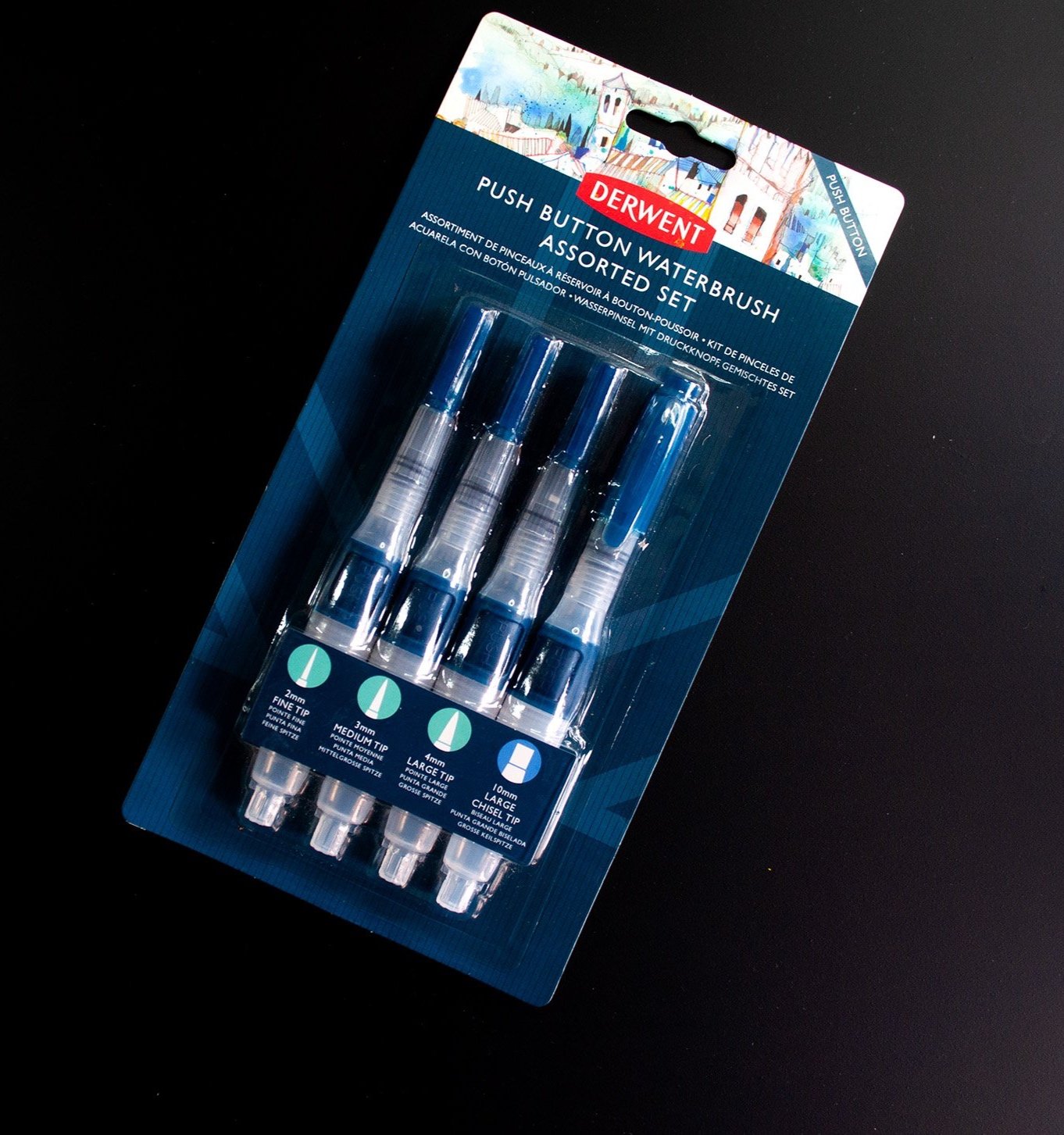 Derwent Push Button Waterbrushes and Set