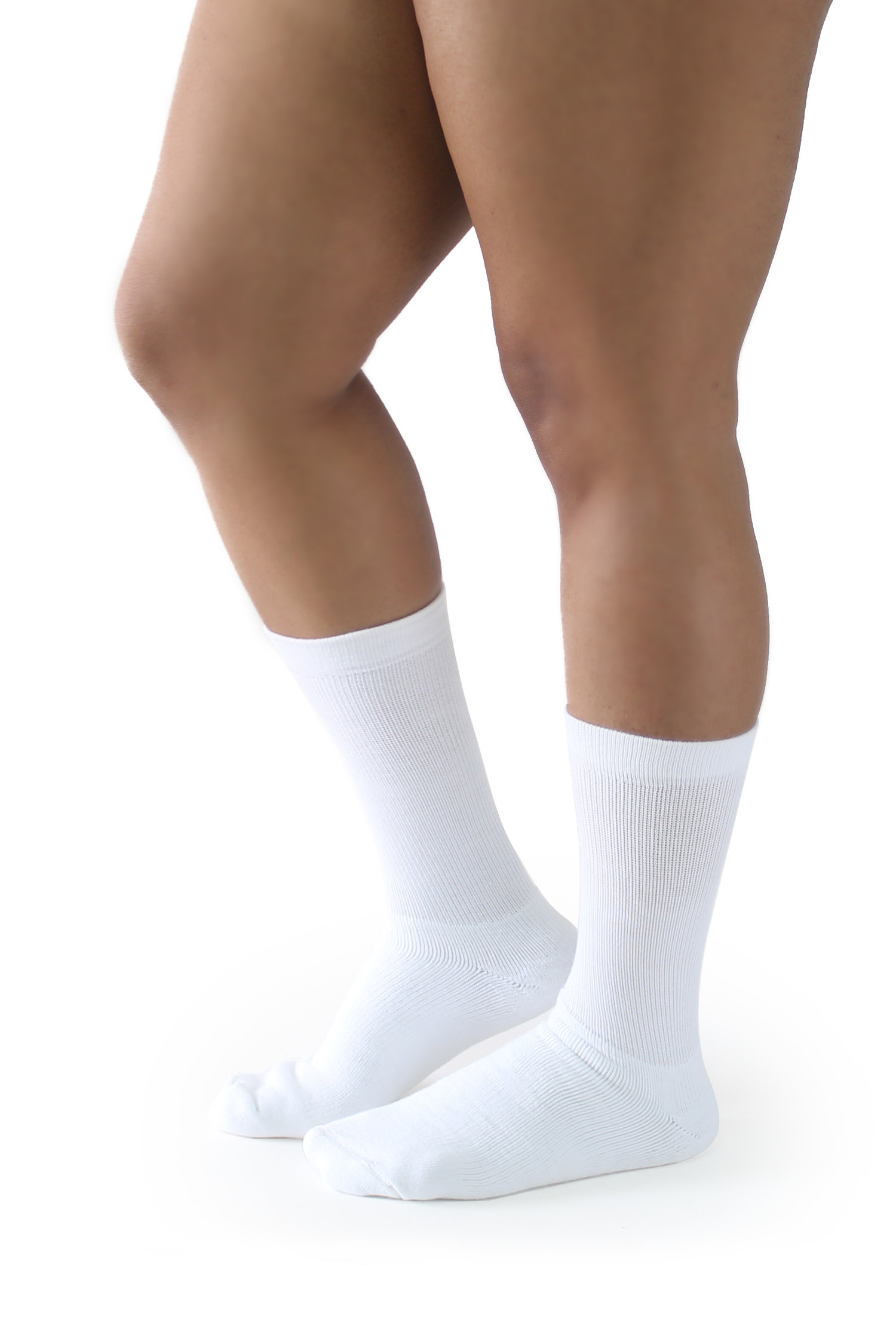 Lote de 2 calcetines de media pantorrilla blancos segunda piel para mujer