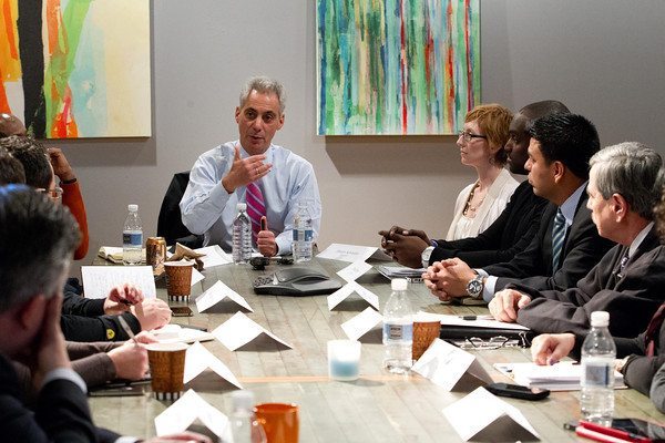 Mayor Emanuel meeting with the Technology Diversity Council in Zapwater’s Office