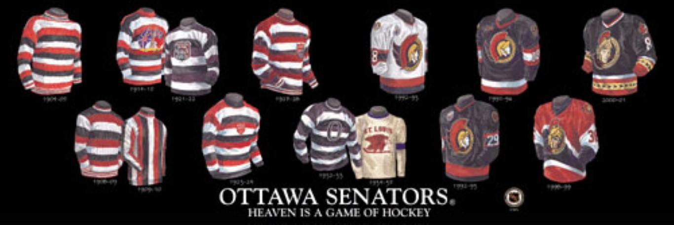 Frameworth Ottawa Senators Jersey Evolution Plaque Black 5x15 