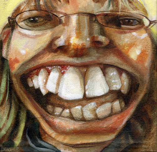 Self Portrait, For the Record, acrylic on canvas, 2005