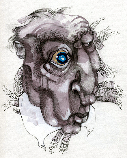 Crotchety Old Man, ink and graphite on paper, 2005