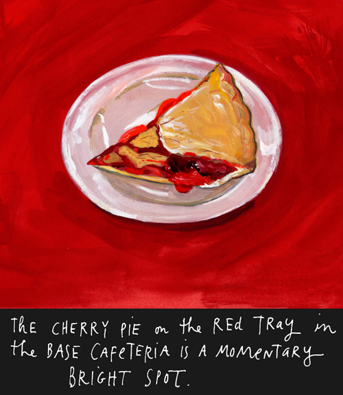Illustration of Cafeteria Cherry Pie by Maira Kalman, 2009