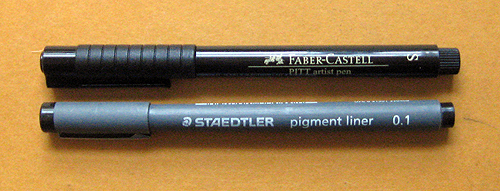 Faber Castell Pitt Artist Pen and Staedtler Pigment Liner