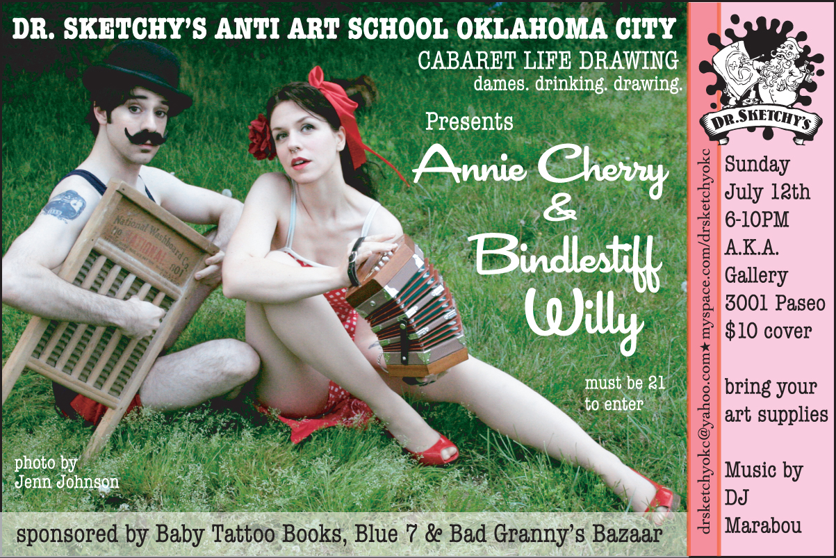 Dr. Sketchy's OKC with Annie Cherry and Bindlestiff Willie, 2009.07.12