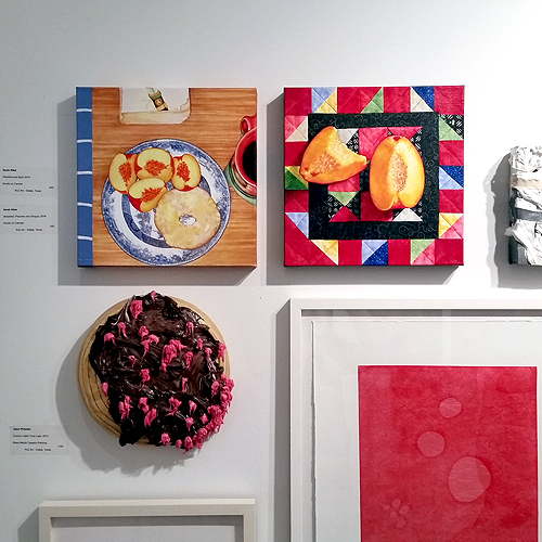 Two still life paintings by Sarah Atlee at the 2015 Dallas Art Fair.