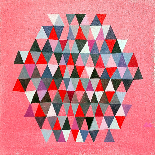 Lay of the Land, acrylic on canvas, 5x5 inches, 2015 by Sarah Atlee
