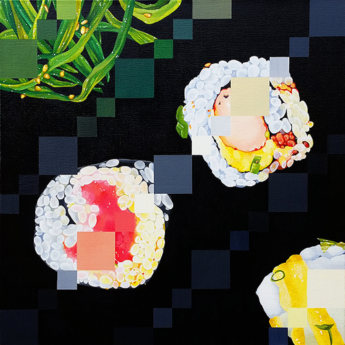 Sushi Sampler. Acrylic on canvas, 24 x 24 inches, 2016 by Sarah