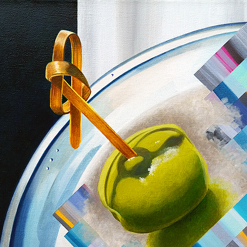 Martini: Head Clog II (Detail view 1). Acrylic on canvas, 24 x 2