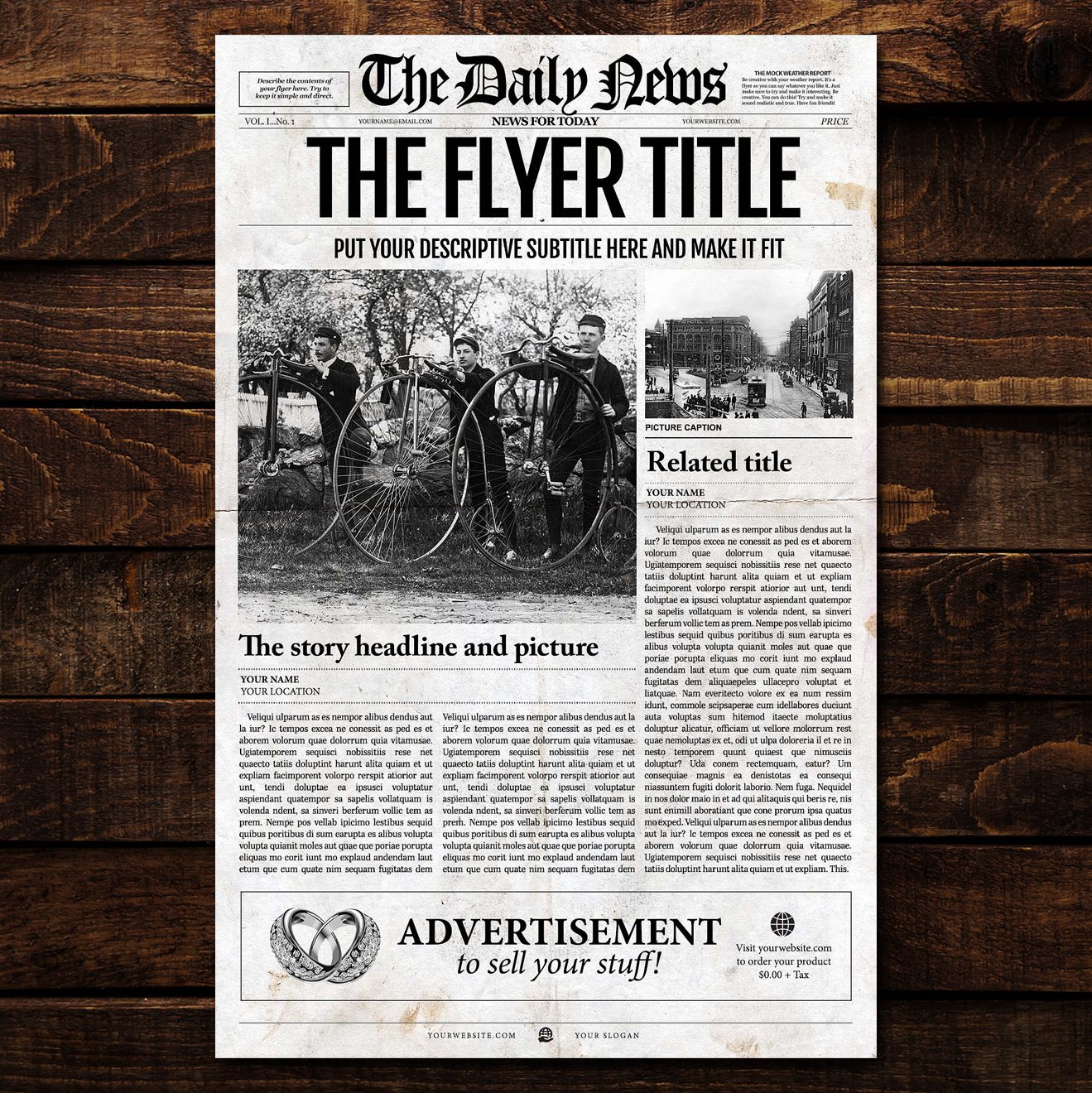Vintage Newspaper Templates Pertaining To Old Newspaper Template Word Free