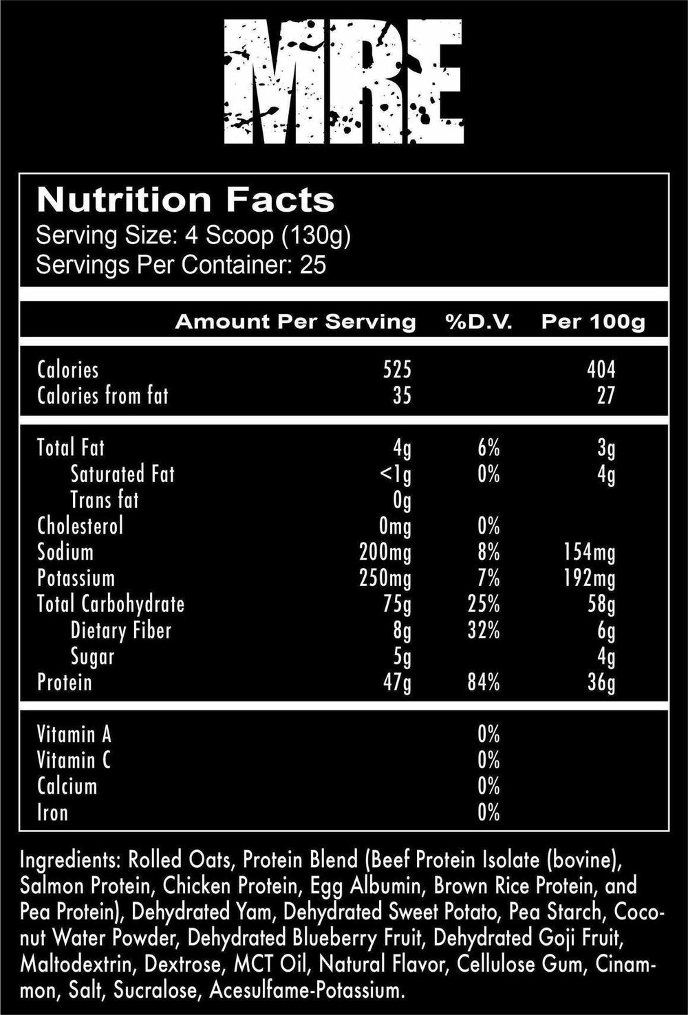 Redcon1 MRE Meal Replacement 7.15lb 25sv — SupZilla - Health & Fitness  Supplements