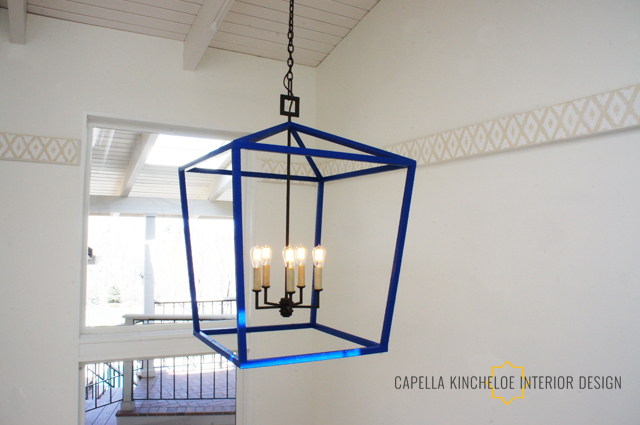 Big Blue Lantern by Capella Kincheloe interior Design
