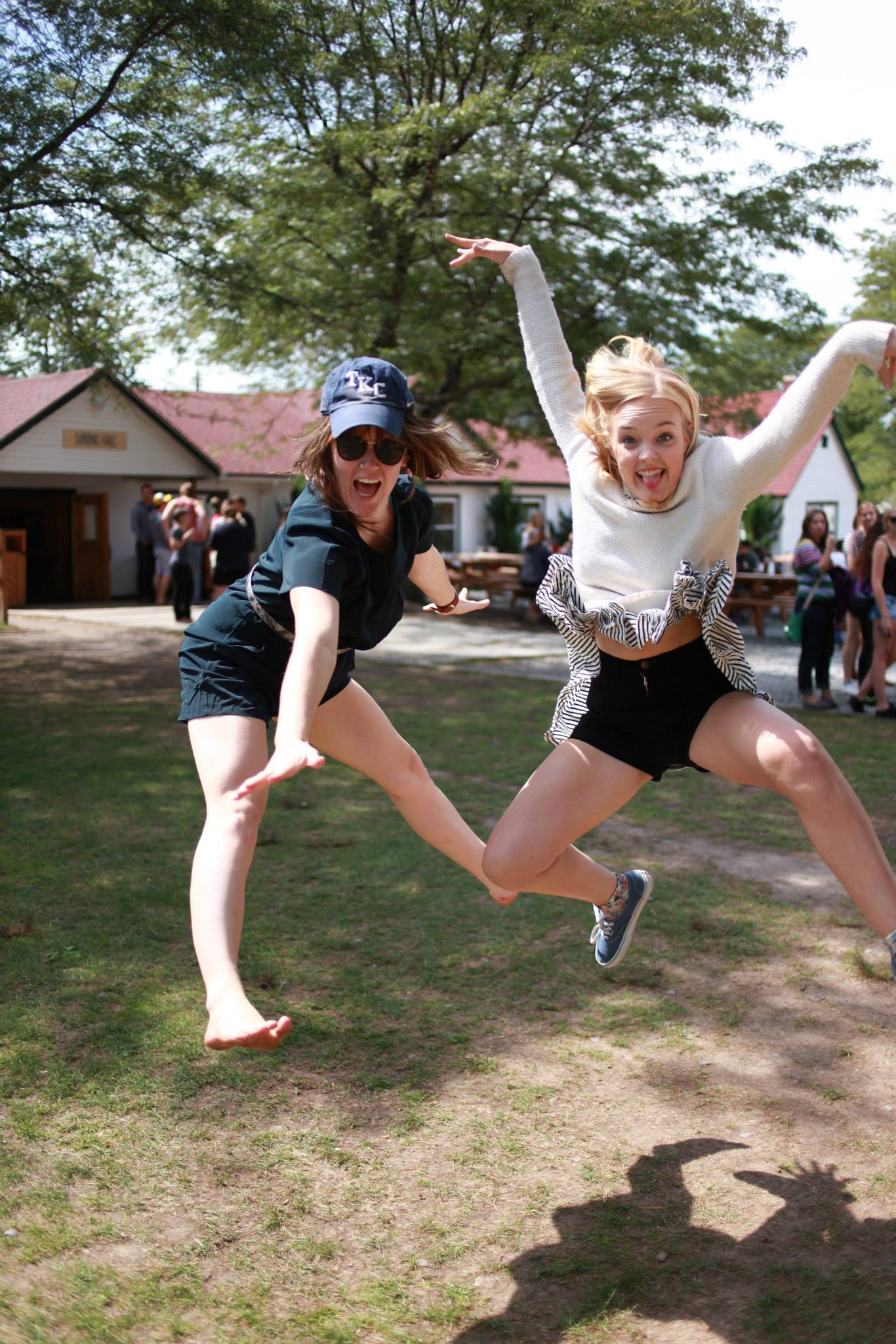 Lucinda Sweazey ('15) and Caley Goins ('14) represent the feelings of fall retreat. Photo by Elise Inman.