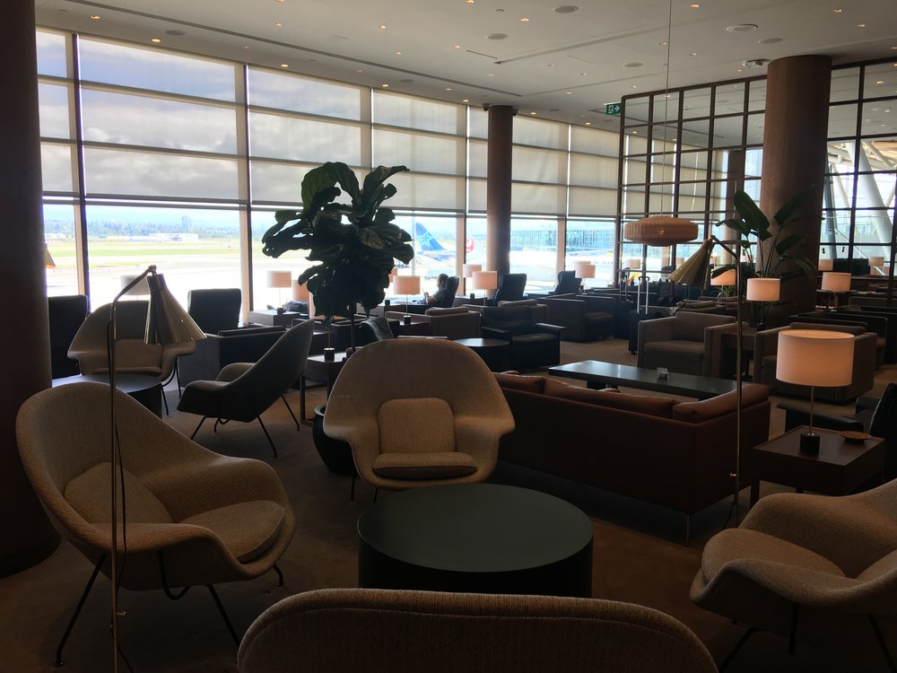  The recently-renovated Cathay Pacific First and Business Class Lounge at Vancouver International Airport. 