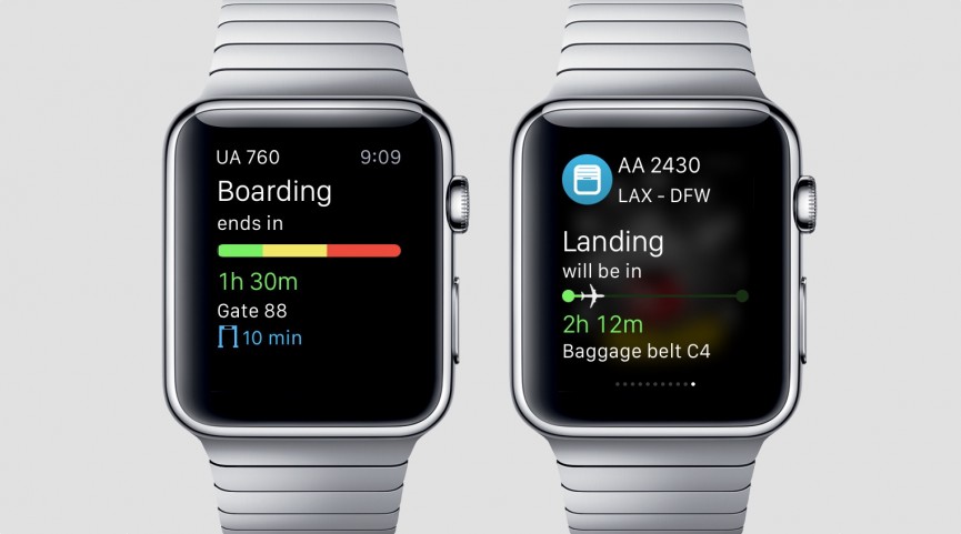  The Apple Watch app provides useful notifications, sure, but it also puts all kinds of flight information right on your wrist. 