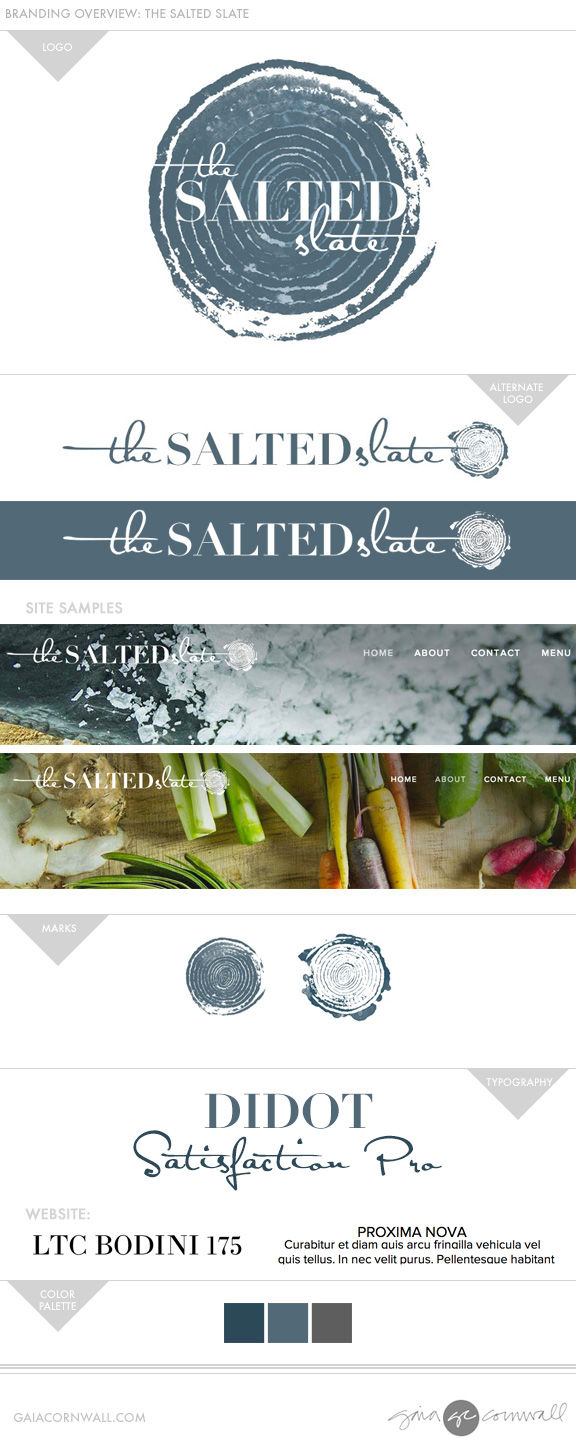 branding salted slate logo Gaia Cornwall Design