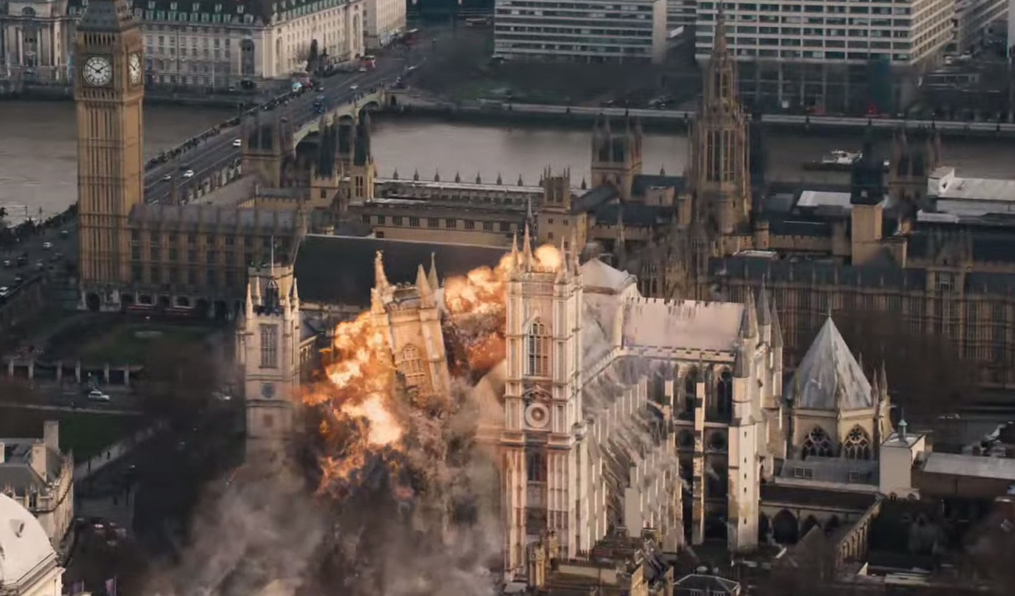 Cool, blow up some landmarks like Westminster Abbey. Shocking!