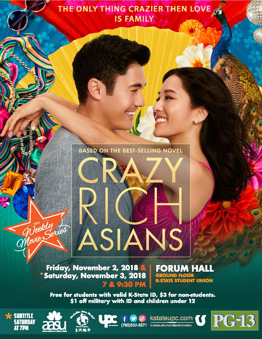 Film Crazy Rich Asians Pg 13 K State Student Union Program