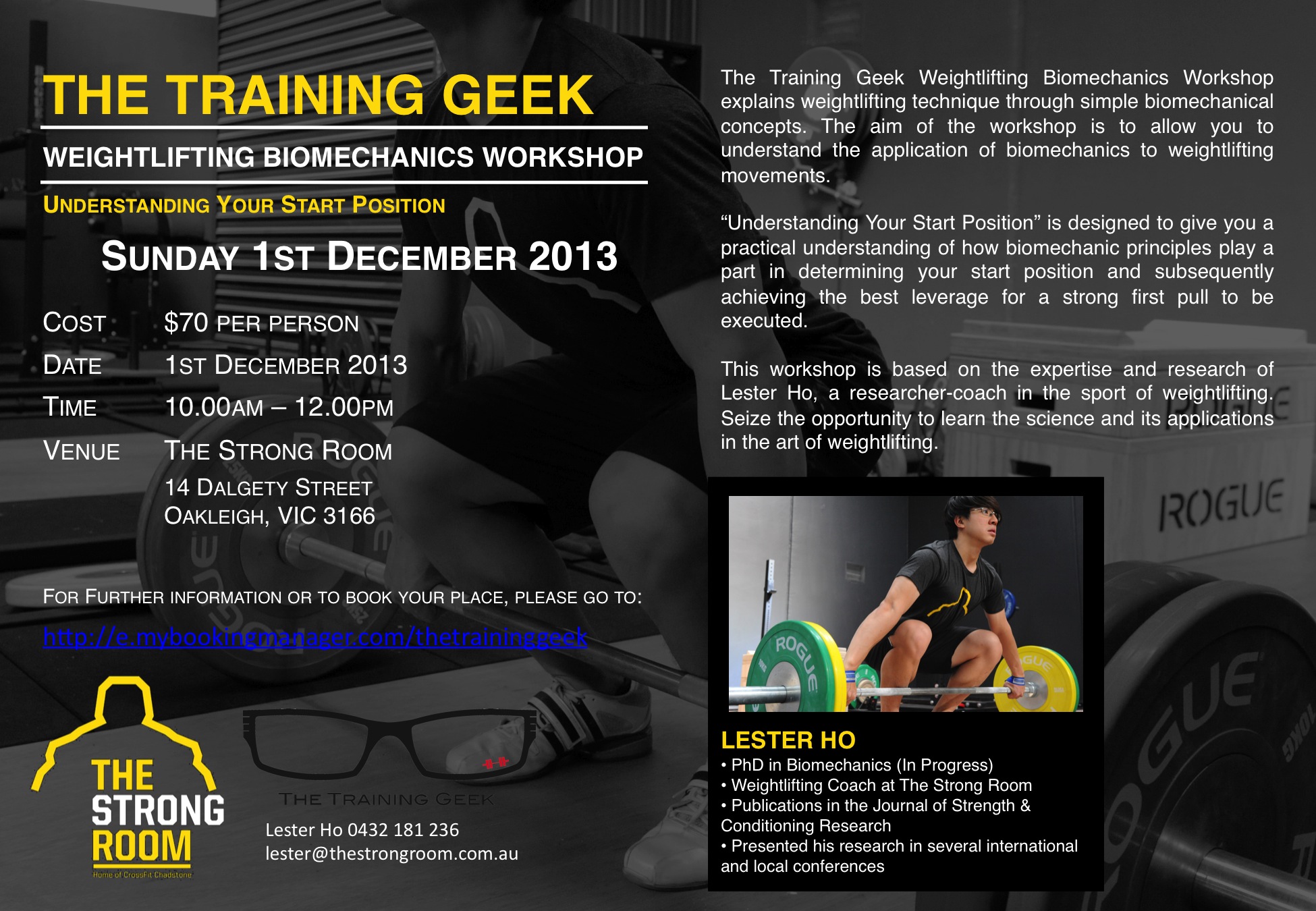 The Training Geek Weightlifting Biomechanics Workshop