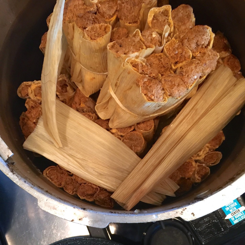 Tamales ready to be steamed.