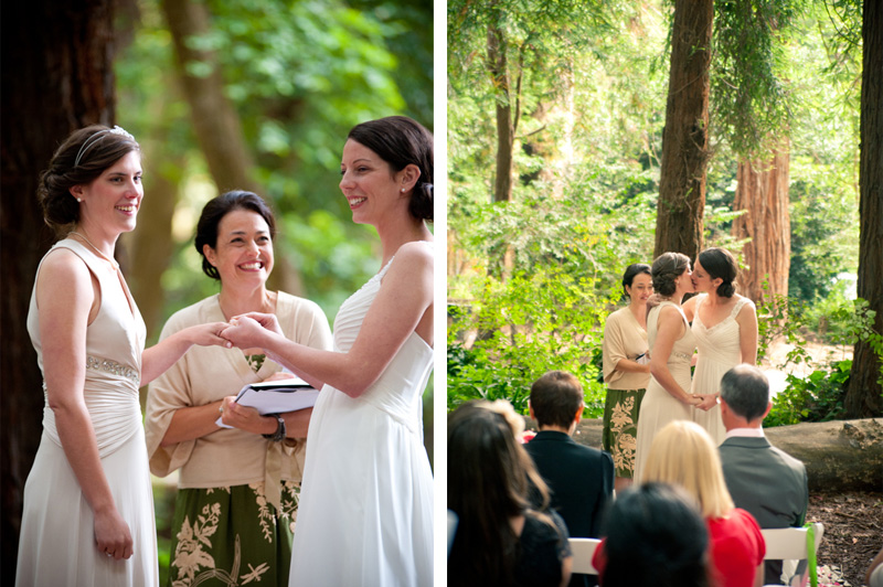 Couple kiss for first time at Stern Grove Wedding