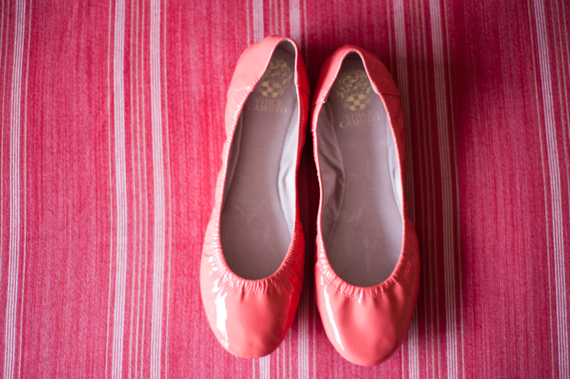 Bright pink wedding shoes