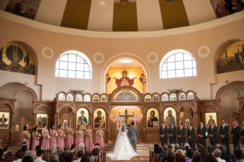 Wedding ceremony at St. Demetrios Greek Orthadox Church