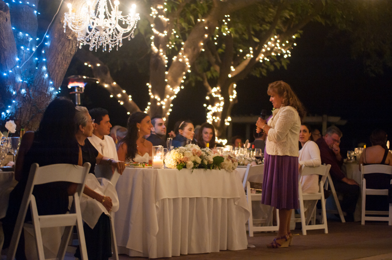 Mother of Groom giving toast at Diablo Ranch wedding