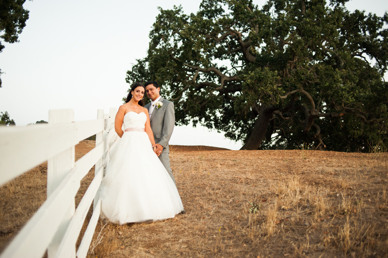 Bride and Groom at sunset on Mt. Diablo