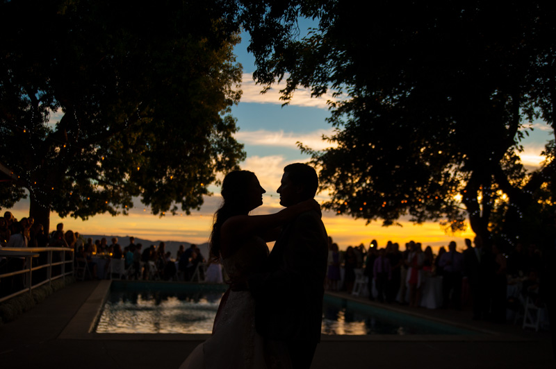 Silhouette of Bride and Groom's first dance