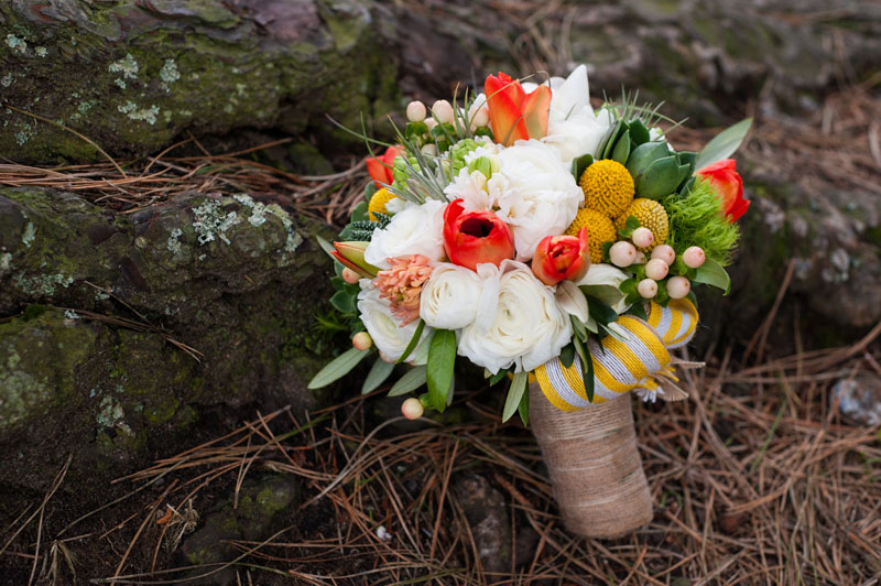Detail of brides bouquet