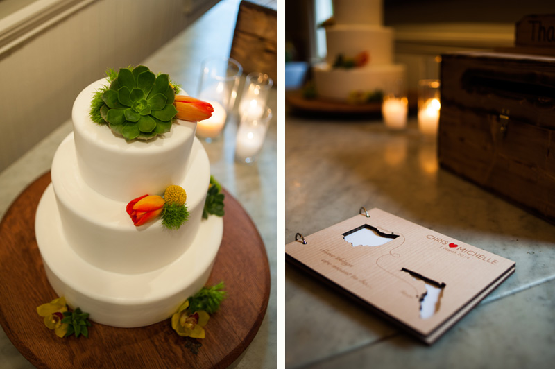 Wedding cake and guestbook