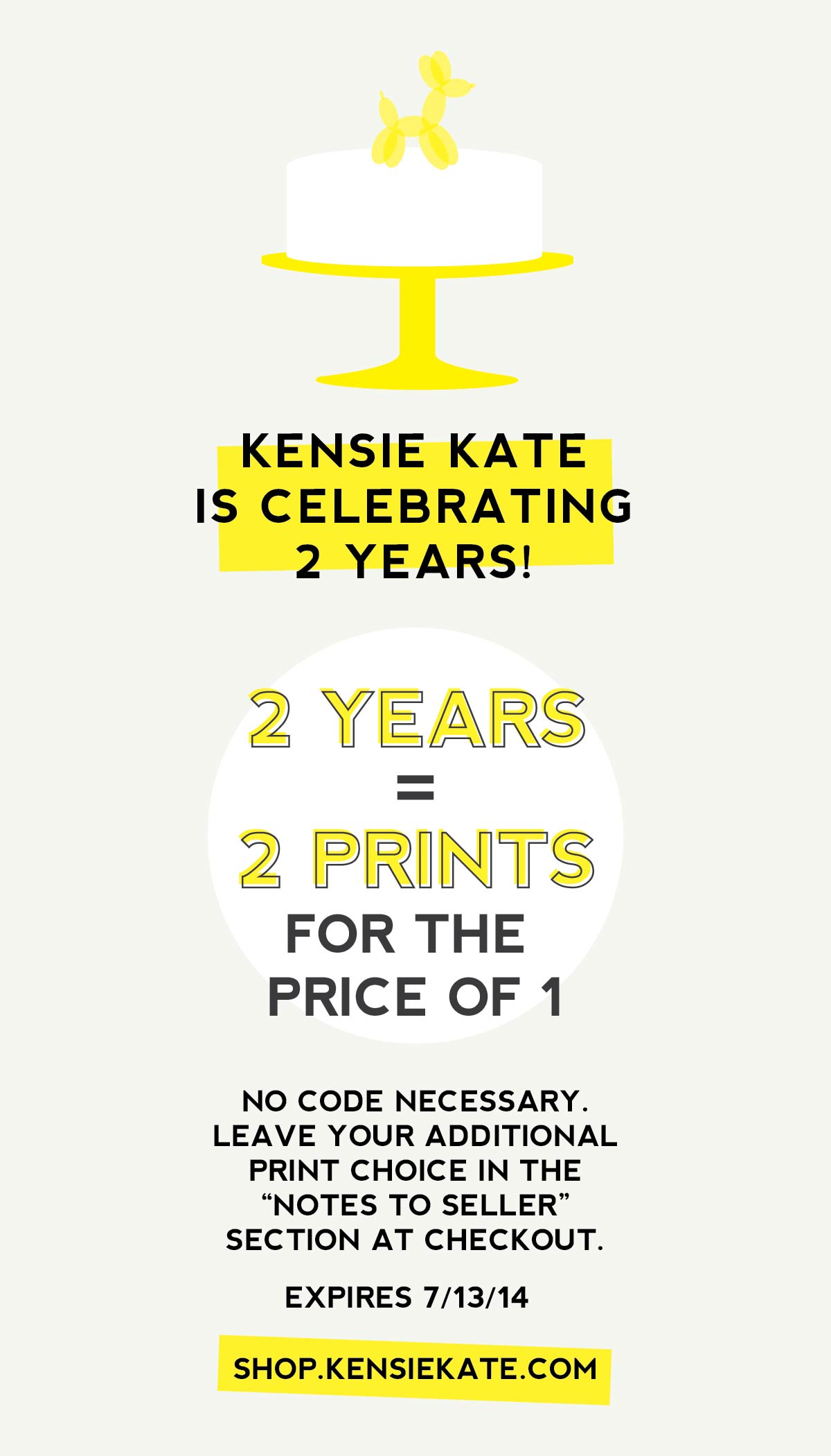 kensie kate 2 year anniversary sale | free print with every print you order through 7/13/14