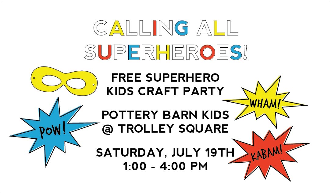 superhero event at pottery barn kids in salt lake