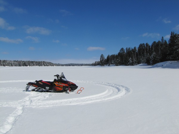 Snowmobiling in Voyageurs National Park