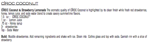 CÎROC Coconut & Strawberry Lemonade_RECIPE
