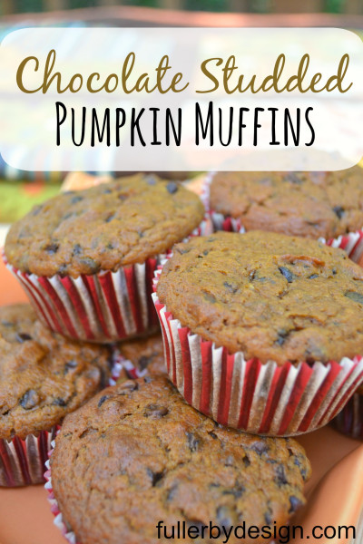 Chocolate Studded Pumpkin Muffins