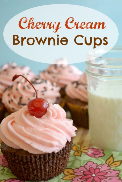 Cherry Cream Brownie Cups