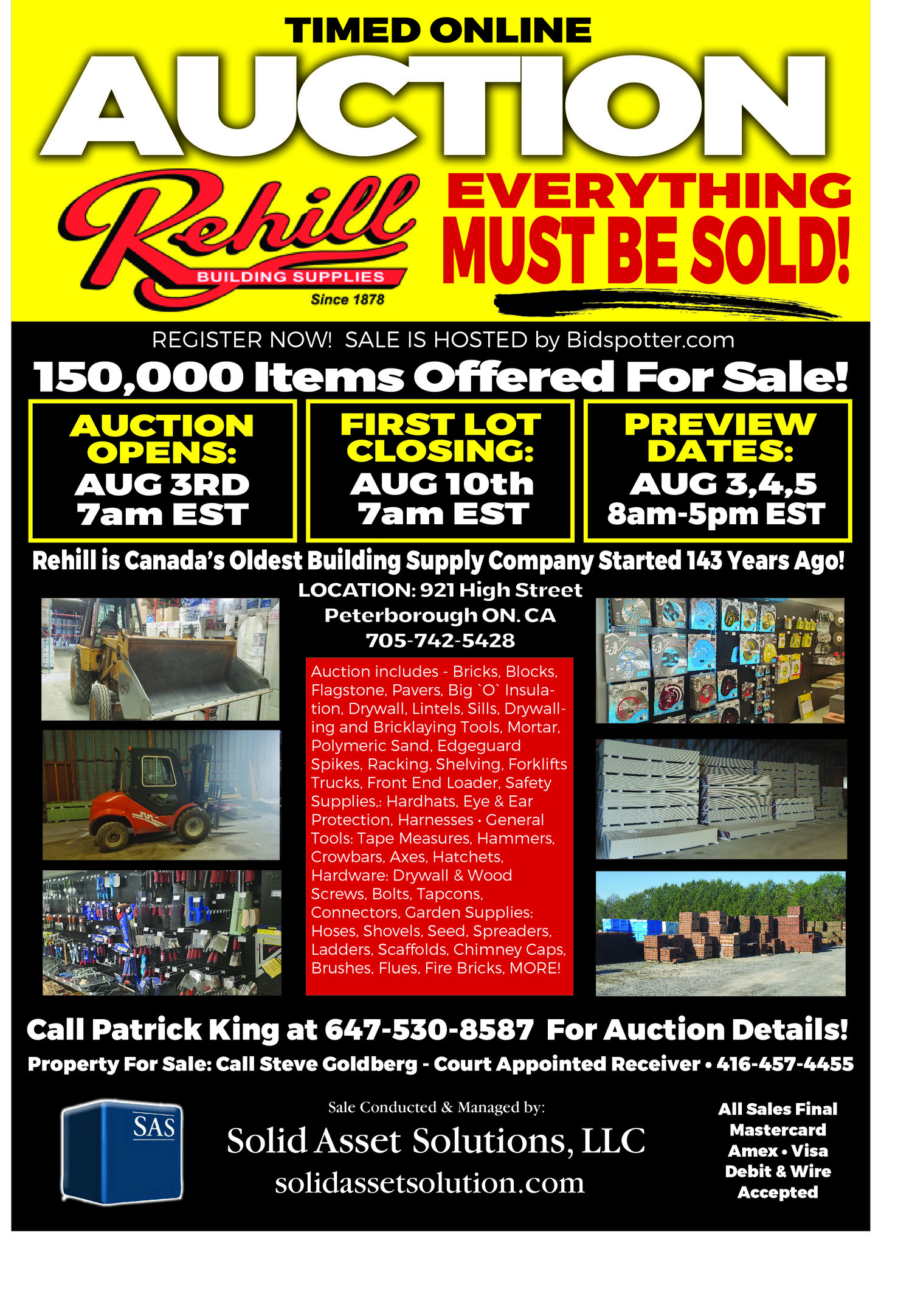 Rehill Building Supplies Timed Online Auction Solid Asset Solutions