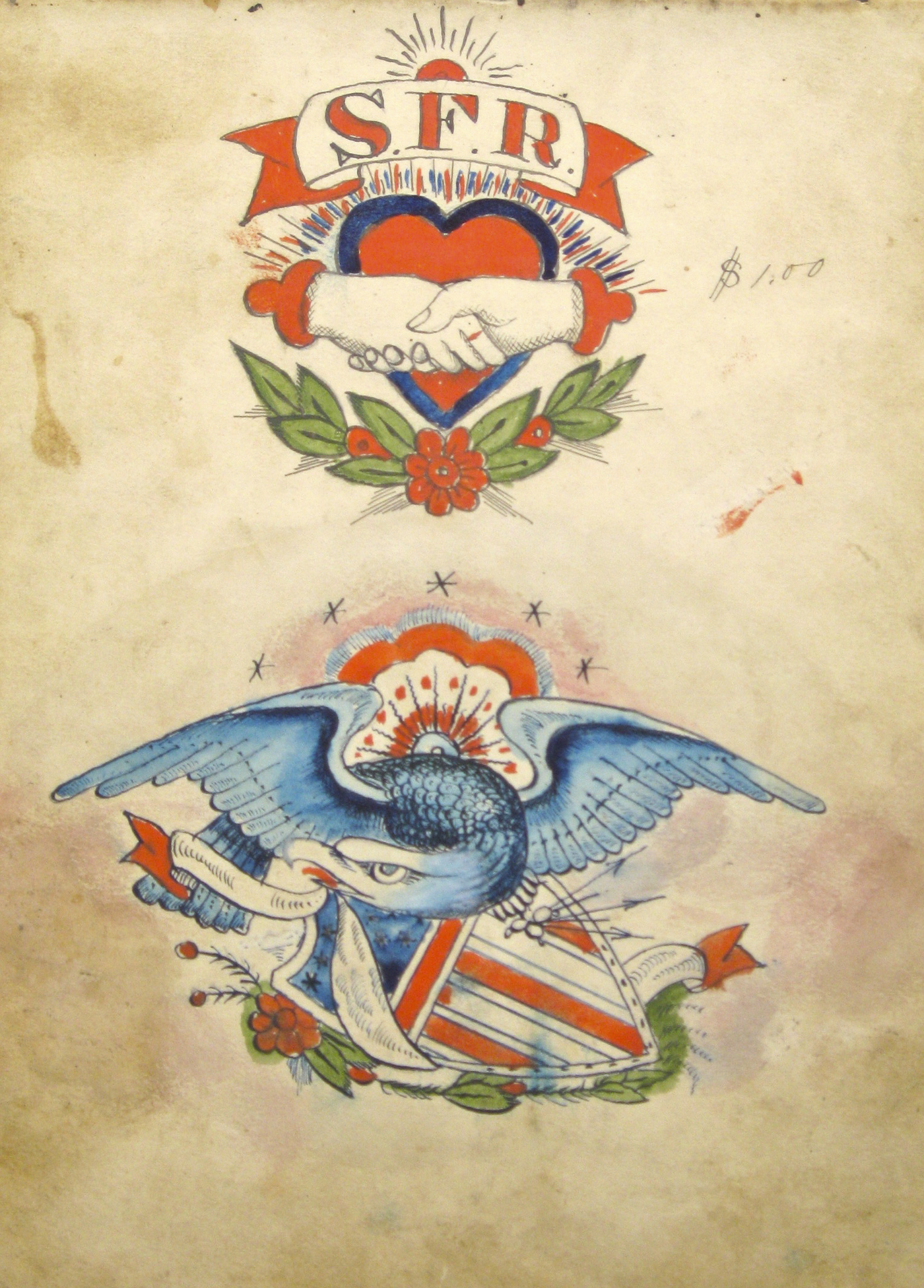  Samuel O’Reilly, “Eagle and shield” (1875–1905), watercolor, ink, and pencil on paper (collection of Lift Trucks Project) 