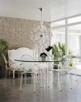 pairing-Lucite-table-set-Louis-Ghost-chairs