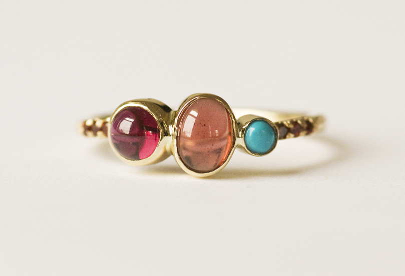 Garnet-Turquoise-Cluster-Ring-front