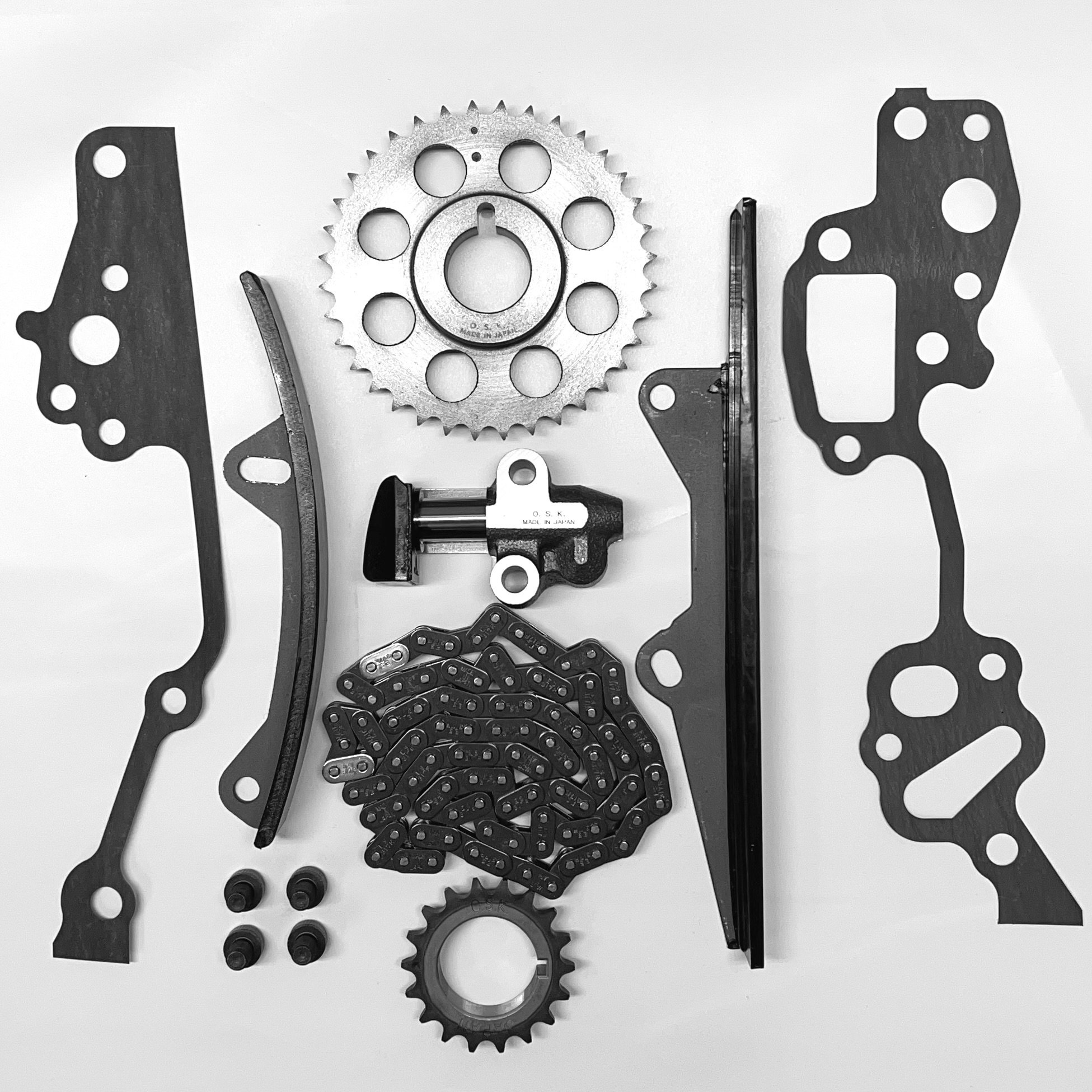 Evergreen TCK008BOP OSK Japan Timing Chain Kit Cover Oil Pump Compatible With 83-84 Toyota 2.4 SOHC 22R 22RE 
