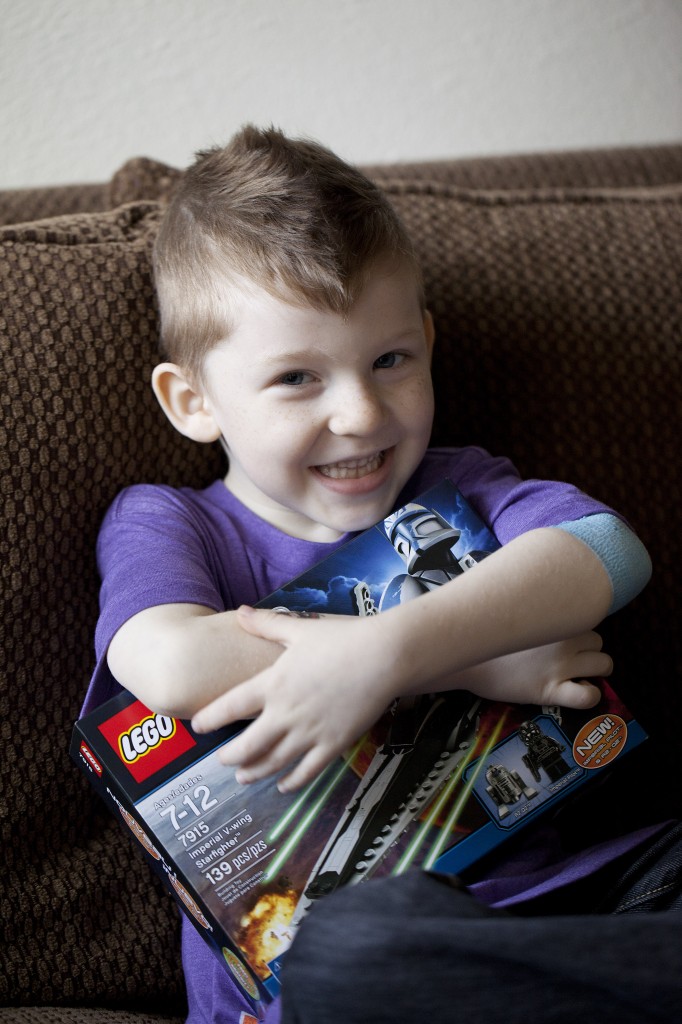 This little guy got some new legos because he was brave when he got his blood drawn