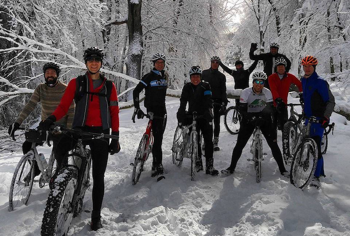 Group ride in Winter