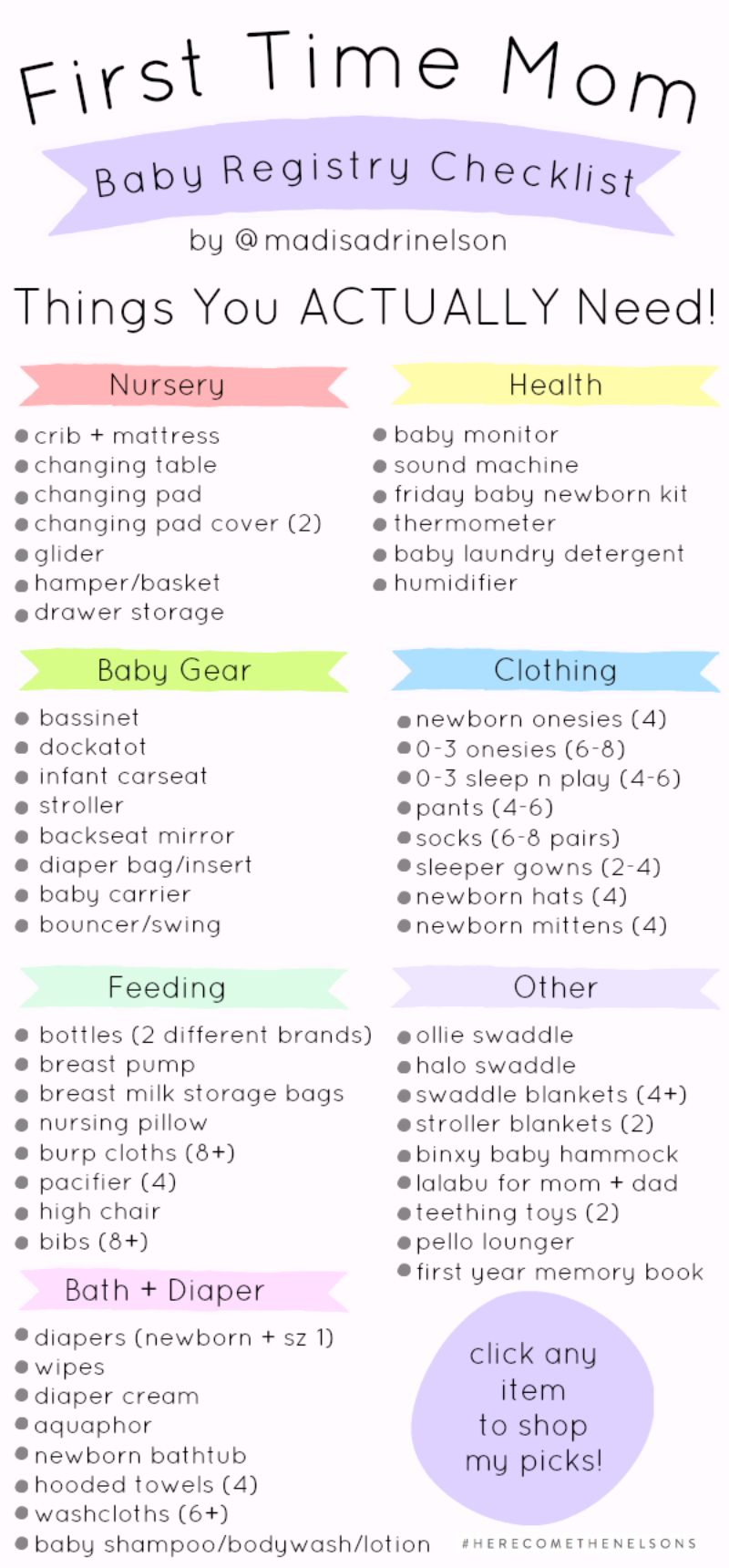 First Time Mom: Baby Registry Checklist — Hey Madi Nelson