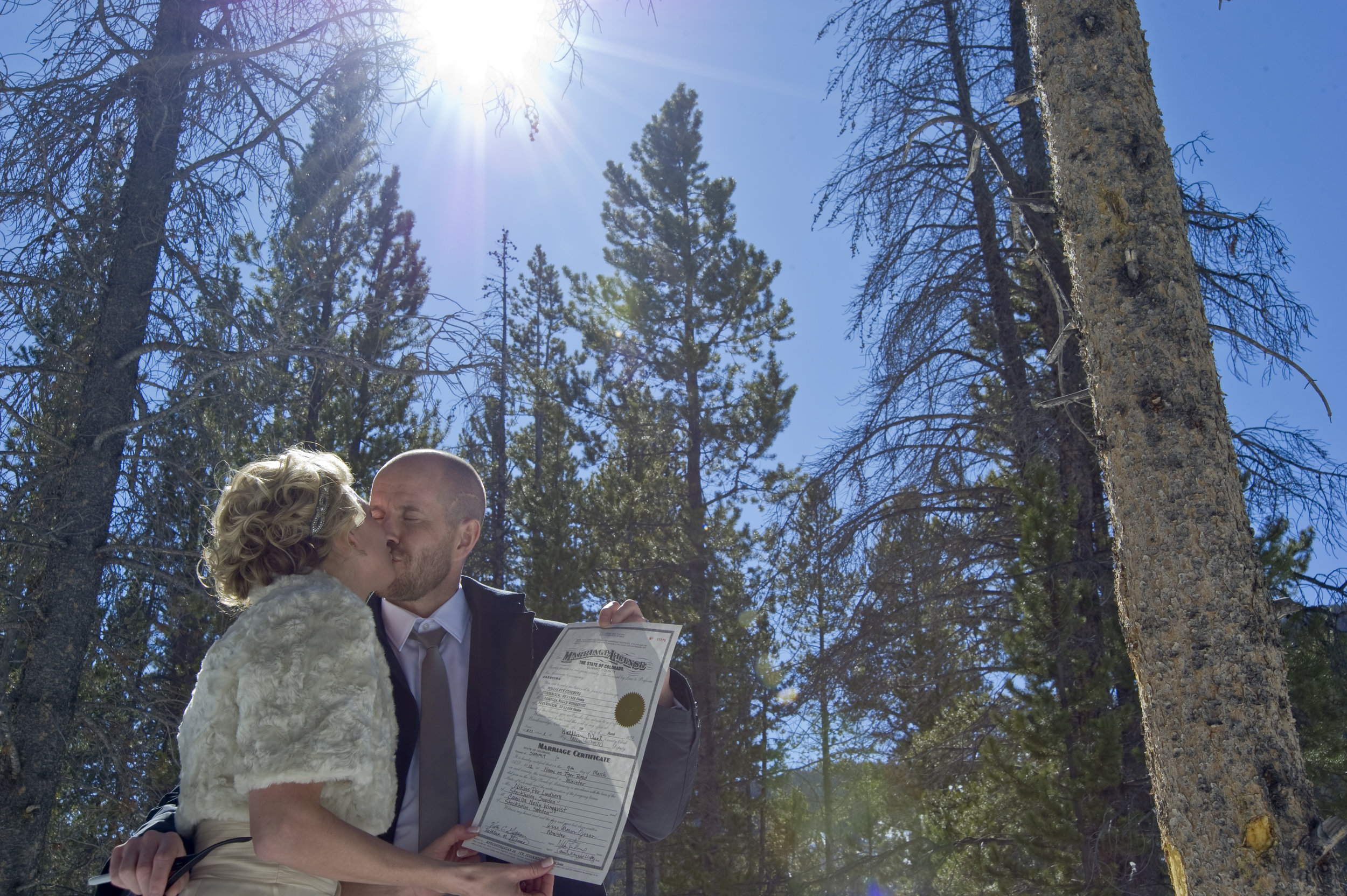 {Real Mountain Wedding} Camilla + Niklas: Dog Sled Adventure Wedding in Breckenridge, Colorado.  |  Photo courtesy of StudioKivaWedding.com.