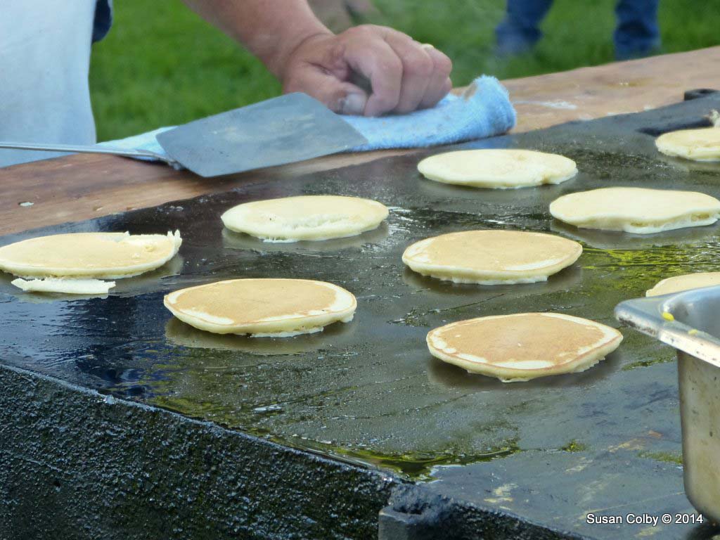 Pancake breakfast in the park on Sunday morning